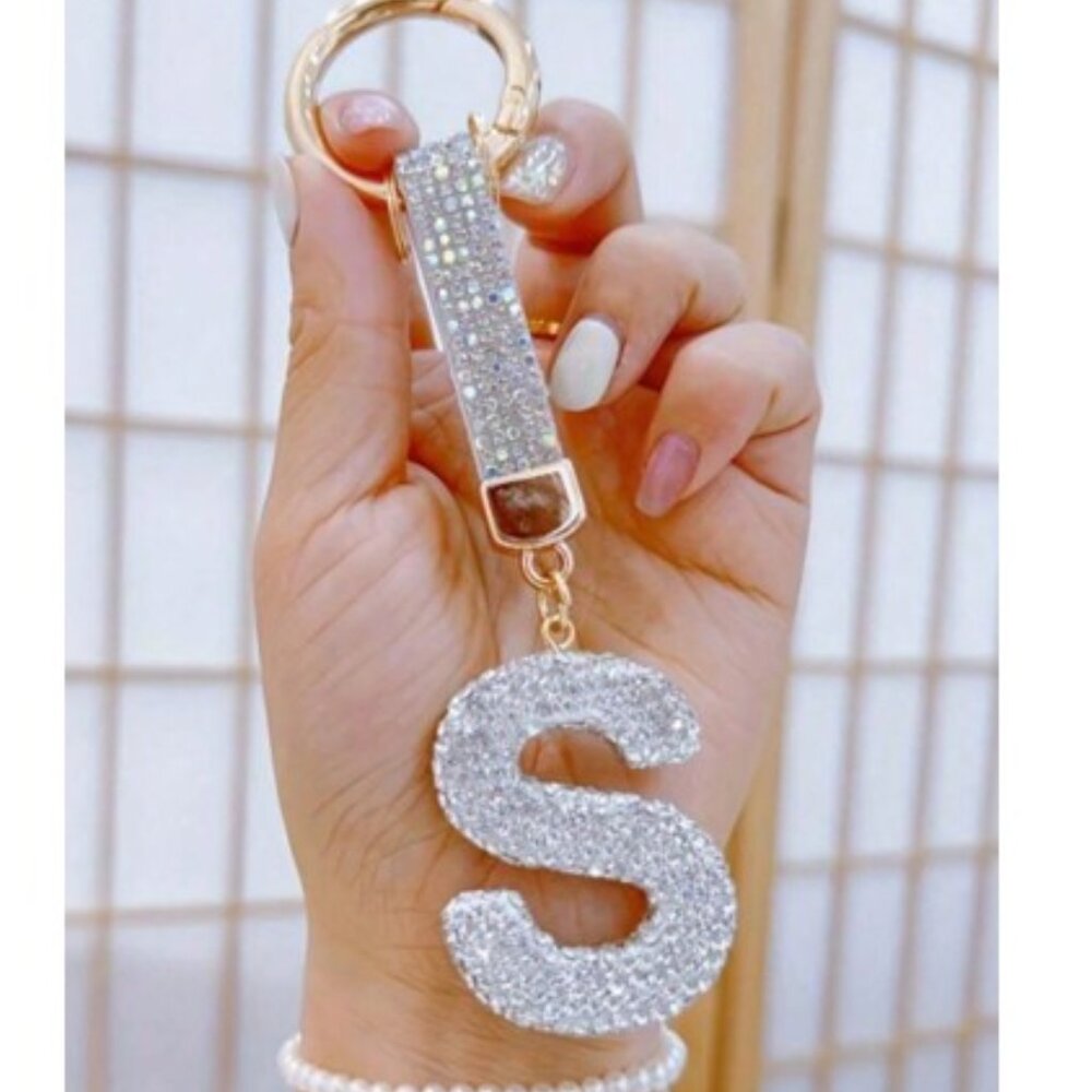 Beautiful Rhinestone Studded Letter “S” Keychain (BRAND NEW & SO CUTE!)